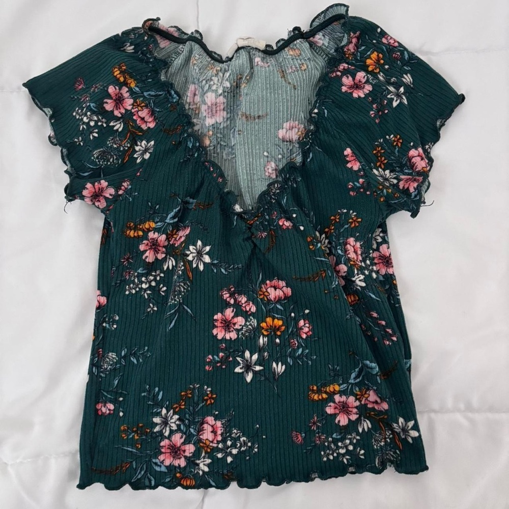 Floral Green Women's Top